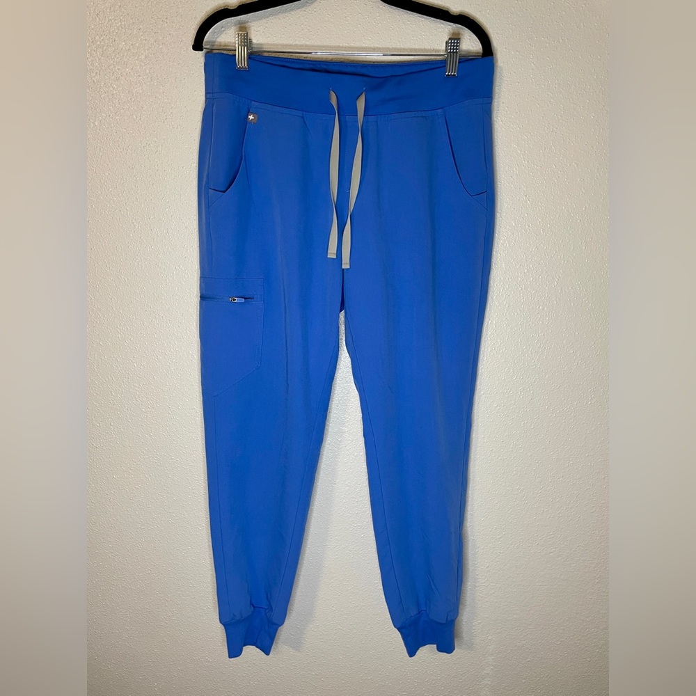 Figs Royal Blue Track Joggers with Drawstring